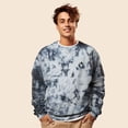 thumbnail image 3 of Dalix Astronaut Embroidered Fleece Tie Dye Wash Long Sleeve Crewneck Sweatshirt Mens in Tie Dye Black 2XL XX-Large, 3 of 5