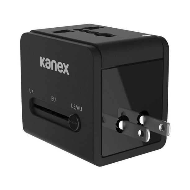Adaptador de Viaje Kanex 4 en 1 con 2 USB compacto internacional 100-240V