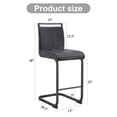 thumbnail image 3 of taoruifang Set of 2 Bar Stools 38 Inch PU Leather with Backrest Black, 3 of 20