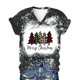 thumbnail image 4 of Puntoco Mujeres Summerchristmas Funny Letter Impreso Blusa Camisetas Casual Cuello en V Manga corta Camisetas tops Puntoco Puntoco-3895, 4 of 6