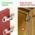 thumbnail image 2 of Paquete de 4 bisagras ocultas para puertas de gabinetes sin marco, bisagras ocultas para gabinetes, bisagras de montaje en superficie, 2 of 5