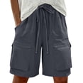 thumbnail image 7 of QATAINLAV Bermuda Shorts for Women Baggy Wide Leg Cargo Shorts Summer Knee Length Quick Dry Hiking Shorts with Pockets Dark Gray M, 7 of 7