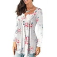 thumbnail image 3 of FOLUNSI Womens Plus Size Tunic Tops Long Sleeve Casual Floral Henley Shirts M-4XL, 3 of 5
