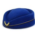 thumbnail image 1 of Gorro de azafata KAIYANG de lana de concha para mujer azul real, 1 of 5