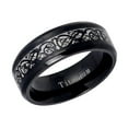 thumbnail image 3 of Men Women 8MM Comfort Fit Titanium Wedding Band Black IP Celtic Design Inlay Titanium Ring (Size 7 to 15), 3 of 4
