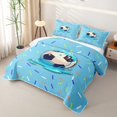 thumbnail image 3 of Castle Fairy Sport Soccer Twin Quilt Set,Blue Ice Cream Drip Twin Coverlet Set, 3 of 7