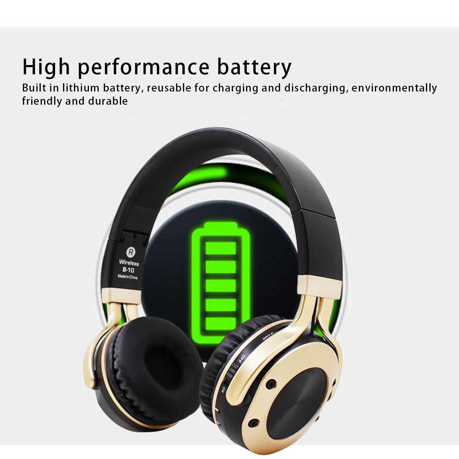 Wireless Earbuds Bluetooth Headphones 80hrs Playback Ear Buds Power Display with Noise Canceling Mic with Earhooks for Sports/Workout/Running(Gold)