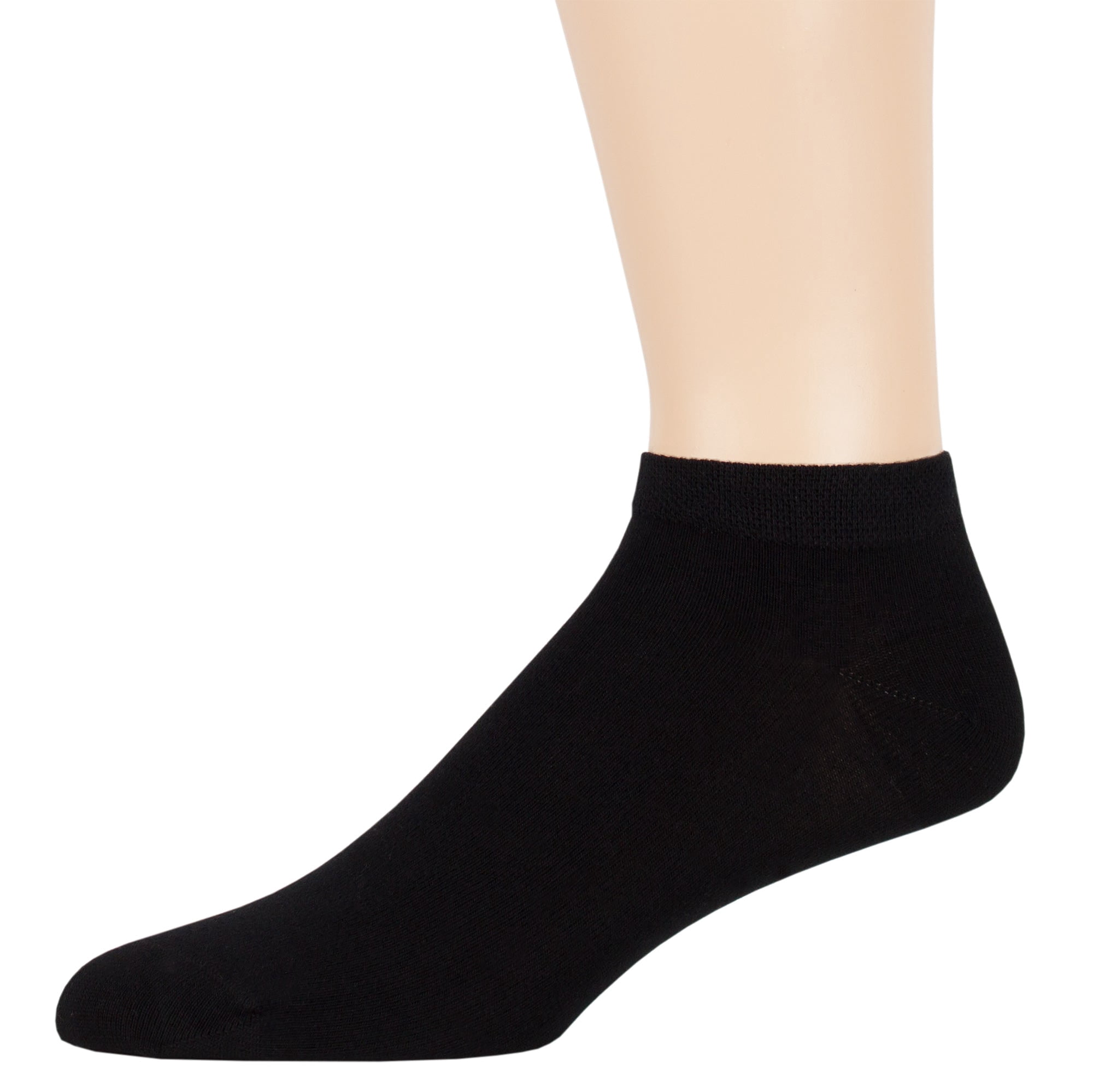7BIGSTARS KINGDOM Men Bamboo Ankle Sock - 6 Pack - Thin Seamless Breathable Soft Solid Low Cut - Sock Size 10-13 Shoe 9-12 L Black