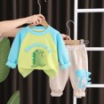 thumbnail image 2 of TOWED22 Toddler Baby Boy Clothes Crewneck Sweatshirt Long Sleeve Print Shirt with Pants 2 Piece Cute Fall Winter Outfits, 2 of 9
