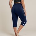 thumbnail image 6 of vigerkar Women's Joggers Pants Elastic Waist Athletic Leggings Loose Fit Tapered Lounge Pants for Workout Yoga Running Navy, XL, 6 of 7