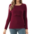thumbnail image 2 of Beaisland Women's Maternity Nursing Tops Comfy Long Sleeve Breastfeeding T-Shirt 3-Pack, 2 of 8