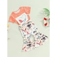 thumbnail image 3 of Faithtur Vêtements pour Filles Tout-Petits, Manches Courtes Col Rond Mermaid Queue-de-Pie Pantalons Évasés Tenues Décontractées, 3 of 9