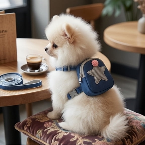 AuroraX Reflective Small Dog Harness No Pull Walking Harness Breathable Padded Vest Quick Clip Adjustable Chest Harness Blue