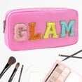 thumbnail image 3 of AMERTEER Nylon Clutch Bag Fashion Letter Toiletry Bag Zipper Flash Border Simple for Work, 3 of 6