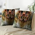 thumbnail image 3 of LALILO Throw Pillow Covers Flower Leopard Animal Leopard Jewelry Cushion Cover 18" x 18", 2 Pack, 3 of 6