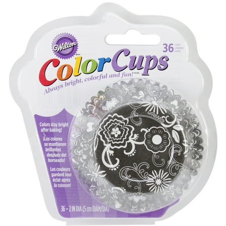 Wilton ColorCup Standard Baking Cup Liner, Black & White Floral 36 ct. 415-2166