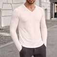thumbnail image 7 of XuJwPNcy Men's T Shirts Long Sleeve Tops with Thumbhole Soft Casual V Neck Basic Tee(Beige,3X-Large), 7 of 7