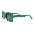 thumbnail image 3 of Kids Size Square Rectangle Thin Plastic Mod Fashion Minimal Sunglasses Green - Black, 3 of 4