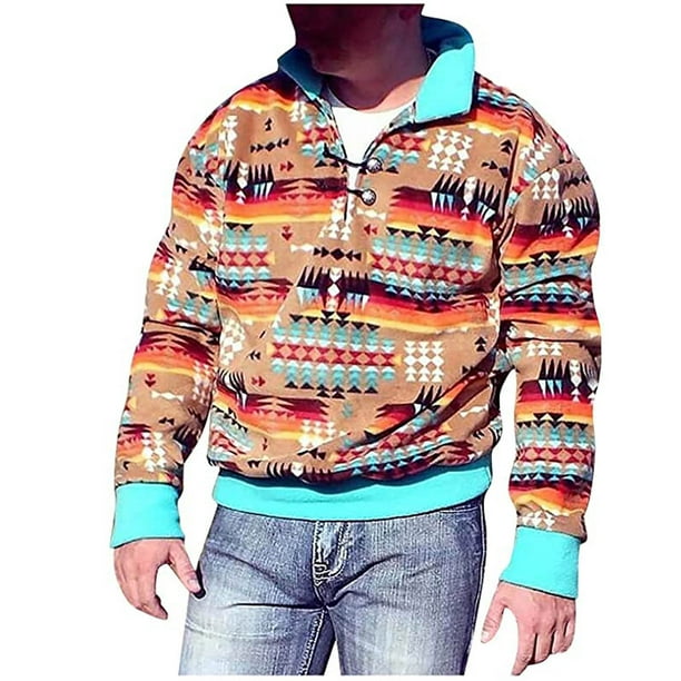 Sudaderas con bolsillos ligeros con estampado geométrico gráfico para hombre a la moda Pompotops oipoqjl19066