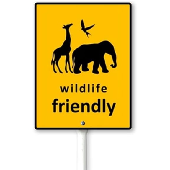 Wildlife Friendly Sign With Stake For Neighborhoods Yard Farm Aluminium Caution 8x12inch Farm Decorations Yard Lawn Walkway Decorations Animal Signs