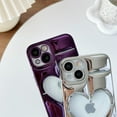 thumbnail image 4 of Electroplating 3D Hollow Love Heart Soft Compatible with iPhone Case (Black,iPhone 12 Pro), 4 of 8
