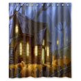 thumbnail image 1 of ABPHQTO Happy Halloween Calabaza Bruja Cortina de ducha Cortina de ducha impermeable 150x180 cm, 1 of 2