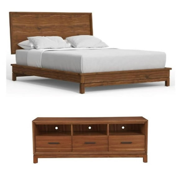 Home Square 2-Piece Set with Nova Standard King Platform Bed & TV Console