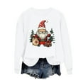 thumbnail image 6 of HOMBOM Womens Crewneck Sweatshirts Holiday Winter Christmas White Santa Merry Gifts Sweatshirt for Adult Xmas, 6 of 6