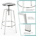 thumbnail image 6 of Modern Metal Bar Stools Set of 2, Backless Round Counter Height Swivel Bar Stools for Kitchen Island Dining Pub Cafe (Chrome), 6 of 8