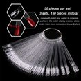 thumbnail image 2 of 150pcs Clear Nail Swatches Sticks, Transparent Fan-shaped Nail Polish Display Board Nail Art Tips Practice Sticks, 2 of 7