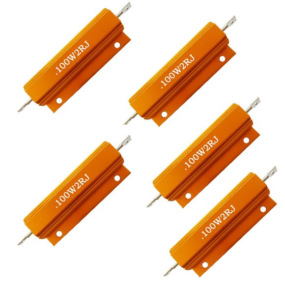 Comidox Juego De 5 Resistencias Bobinadas De 100 W, Carcasa De Aluminio, 2R Ohm