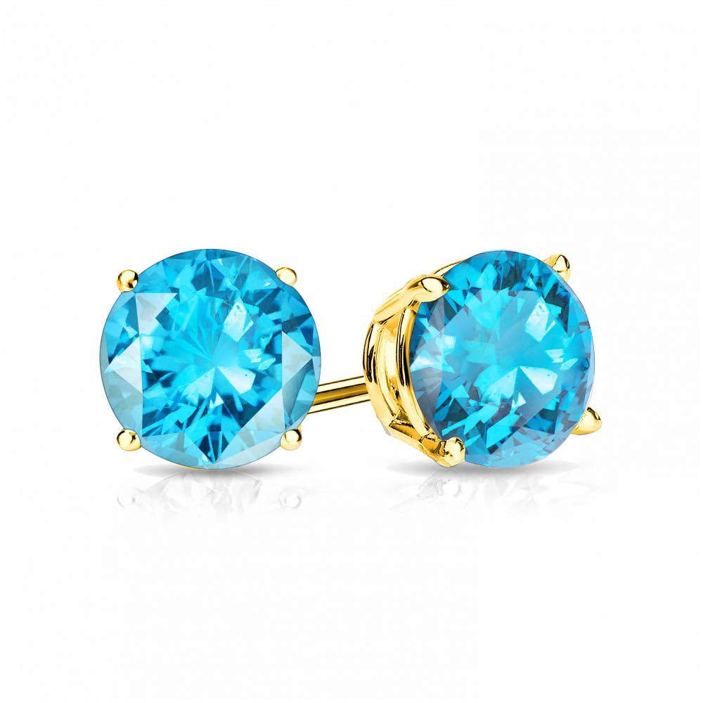 Real Turquoise Stud Earrings Sterling Silver Studs Natural Stone 9mm Hallmark