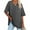 Dark Gray, variant on Loose V-neck Women's Short Sleeve T-shirt Solid Color Summer Casual Oversize Shirt Tops