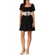 thumbnail image 1 of INSPIRE CHIC Vestido Mini de Corsé para Mujeres Cuello Cuadrado Manga Corta Vestidos Fruncidos en Parches XL Negro, 1 of 6