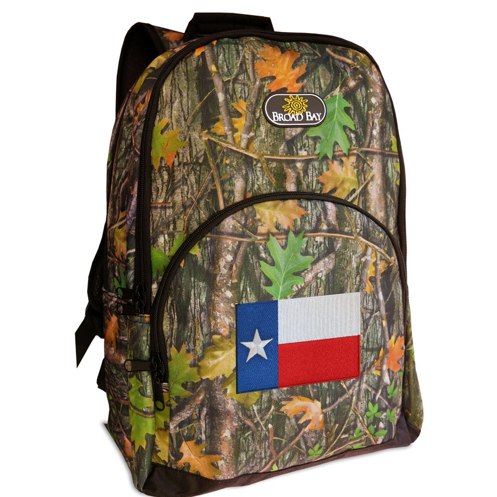 Broad Bay Cotton CAMO Texas Backpack Best Texas Flag Backpacks