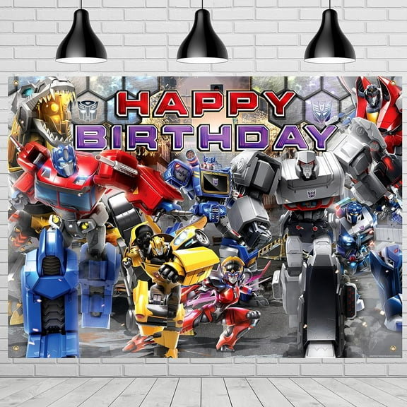 Transformers Backdrop 5ft x 3ft - Transformers Party Decorations - Transformers Birthday Banner - Transformers Party Supplies - Transformers Birthday Backdrop