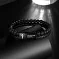 thumbnail image 4 of Jewmon Men's Inspirational Bible Verse Bracelet Lava Rock Beads Bracelet Braided Leather Cuff Wristband Magnetic Clasp, 4 of 8