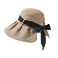 thumbnail image 2 of Fashion Side Bow Decor Bucket Hat Large Brim Anti‑UV Sun‑Shade Hat Lightweight Foldable Ladies Daily Vacation Head‑Accessory, 2 of 3