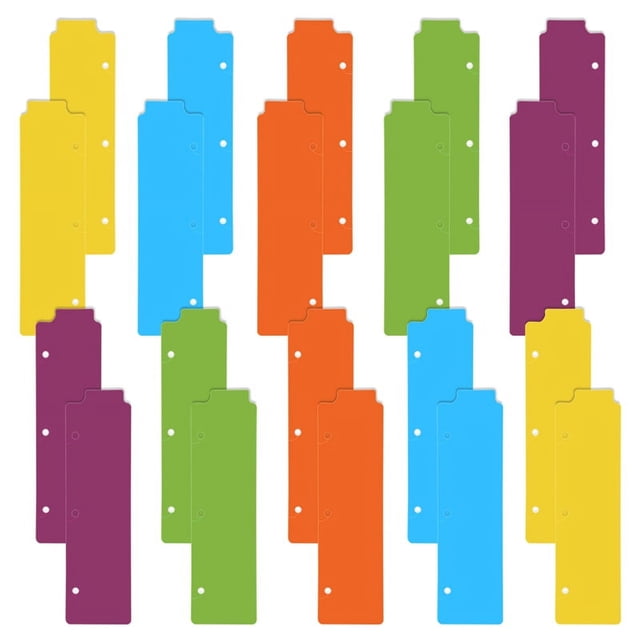 20 unidades de marcapáginas de plástico a presión, mini separadores de encuadernación, marcapáginas para agenda, multicolor