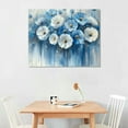 thumbnail image 2 of Bathroom Wall Art Abstract Flowers - White Floral Painting Artwork on Canvas with Gold Pictures for Blue Gray Bedroom Decor,20 x inch, 2 of 6