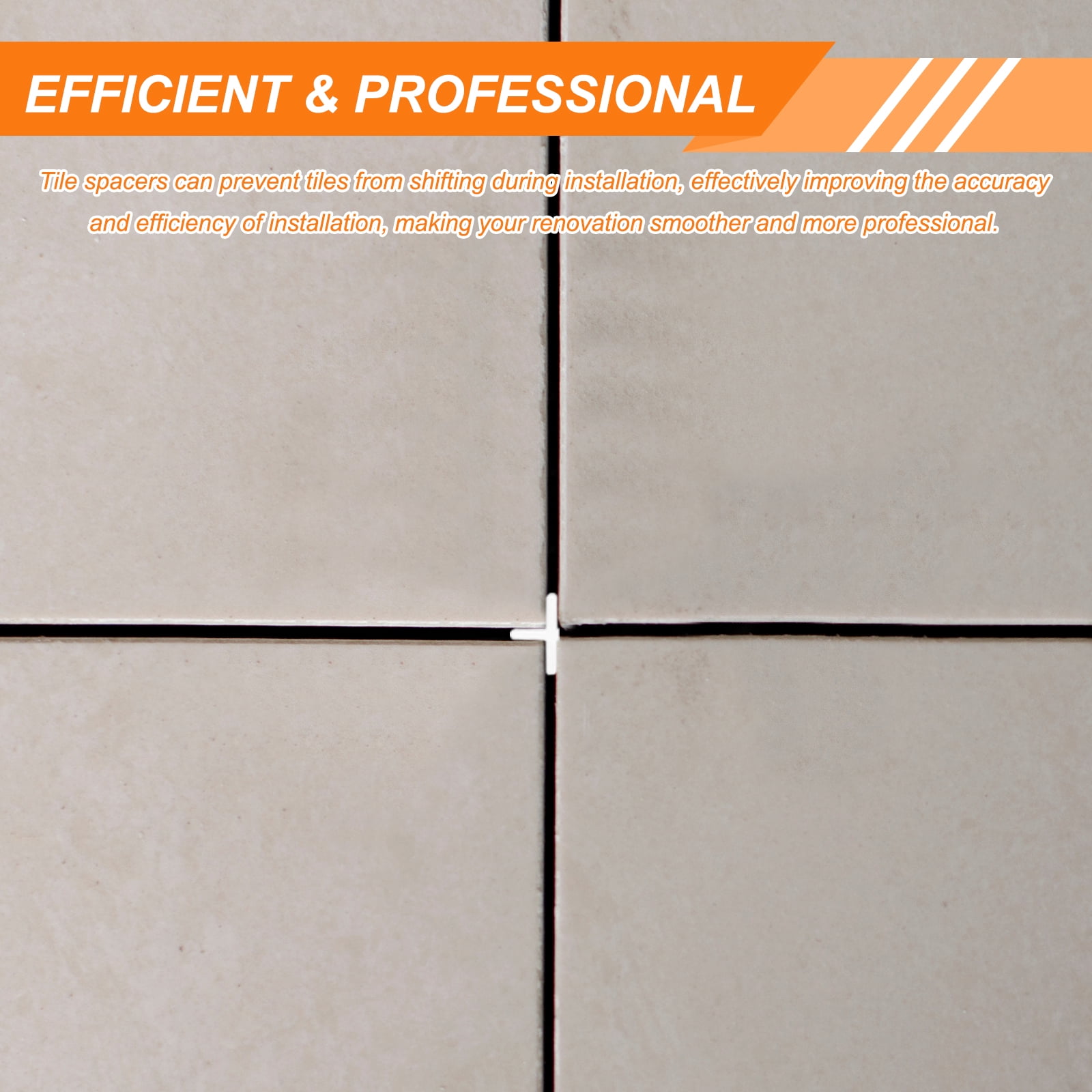 Uxcell 3/8" (10mm) T Type Tile Spacers, 300 Pcs Suit 10 mm Plastic Floor Wall Hexagonal Tile Spacers for Floor Wall Spacing Paving Tiling Installation Leveling Laying Tools, White