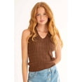 thumbnail image 3 of Ragstock Brown Cable Knit Sweater Vest, 3 of 4