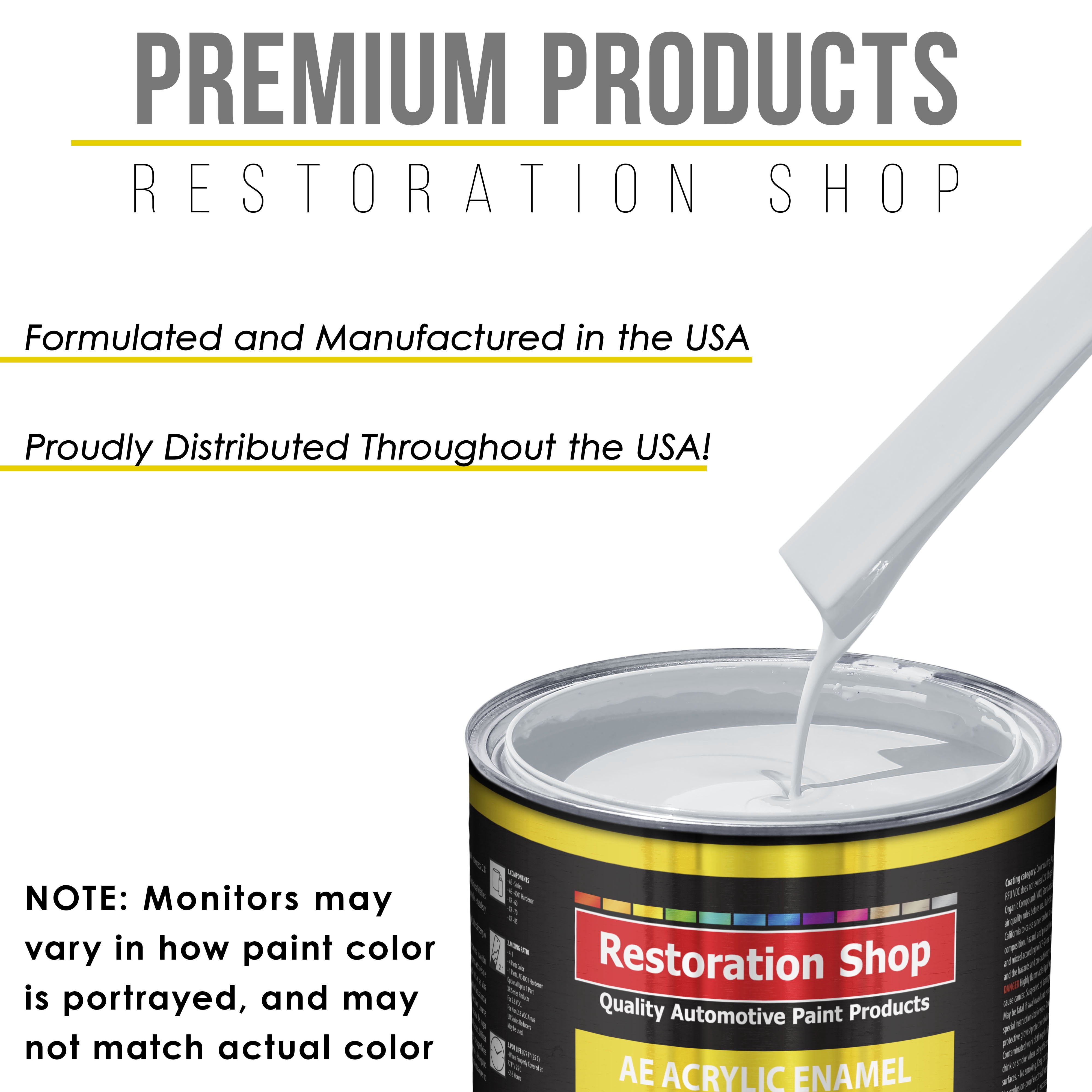 Restoration Shop - Winter White Acrylic Enamel Auto Paint, Complete Gallon Paint Kit, Single Stage High Gloss