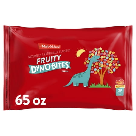 Malt-O-Meal Fruity Dyno Bites Cereal, Gluten Free Breakfast Cereal, 65 OZ Resealable Cereal Bag