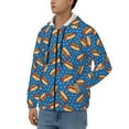 thumbnail image 3 of Uemuo Hot Dog 1 for Men's Fashion Full-zip Hoodies & Sweatshirts with Kangaroo Pocket, Zip-up Hooded Sweatshirt, Moisture Wicking & Breathable-Small, 3 of 5