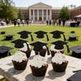 thumbnail image 7 of Grad Cupcake Topper Glitter Gold Black Graduation Cap Cupcake Topper Picks 20/30/50 Pack for 2026 Graduation Party Cake Dessert Decoration Supplies Grad Cake Decor A - One Size, 7 of 7