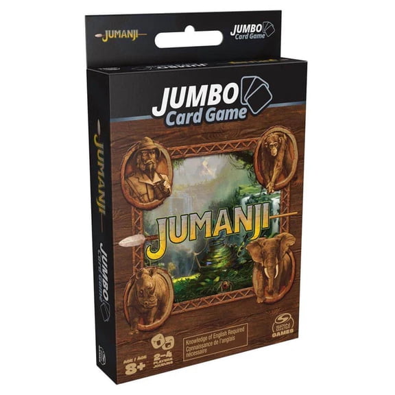 Spin Master Games, Jumanji, Jumbo Card Game Thrilling Adventure Family Board Game Based on the Action-Comedy Movie, for Kids and Adults Ages 8 & up