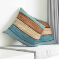 thumbnail image 3 of Farmhouse Light Blue Brown Pillow Covers 24x24 Inch Decorative Throw Pillow Cover, Vintage Wooden Striped Sofa Pillowcases Accent Cushion Case Home Decor Bedroom Living Room, 3 of 6