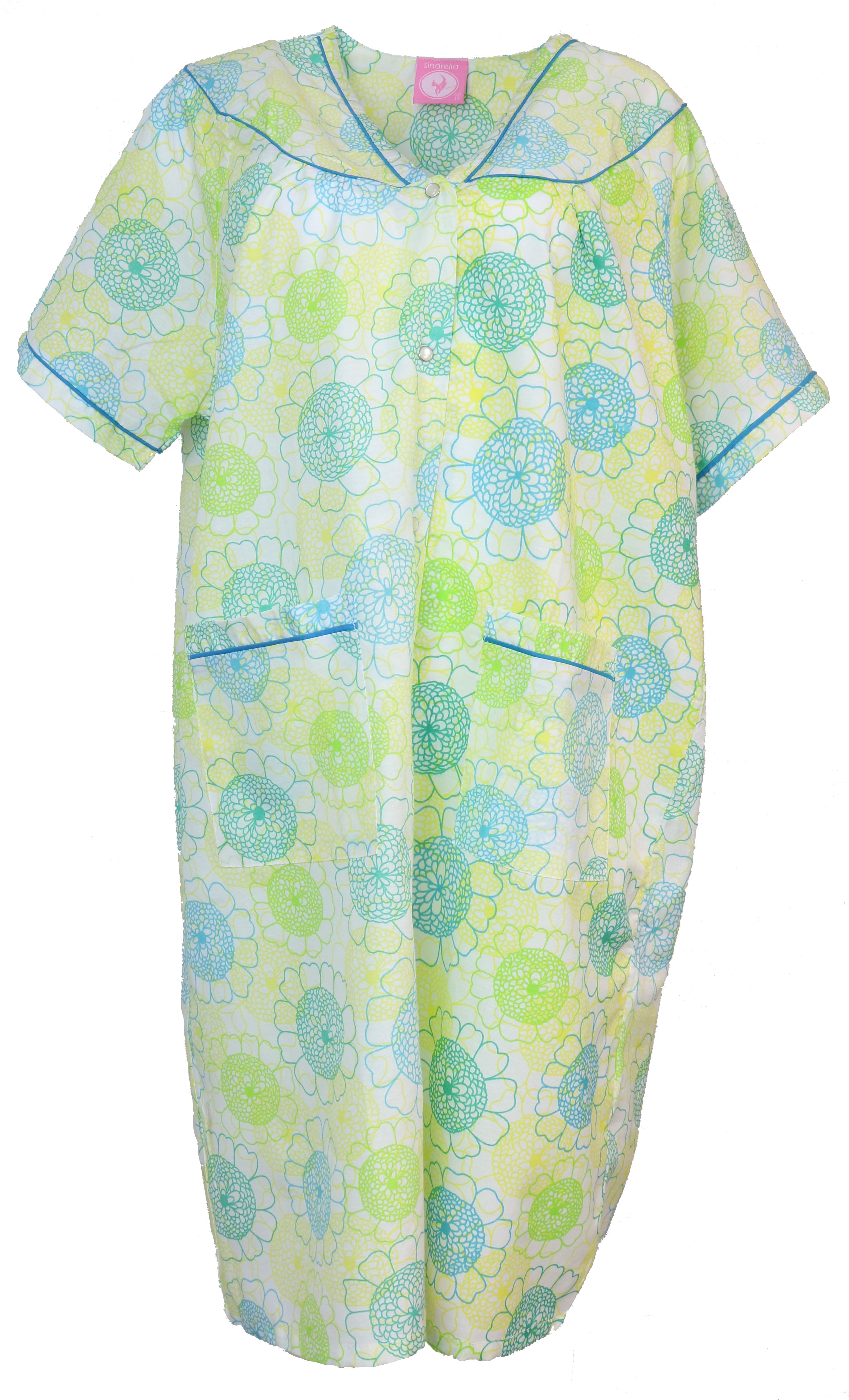 Sindrella Sindrella Women's Plus Size Cotton Blend Snap Front House