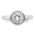 thumbnail image 4 of 14k White Gold Solitaire 1.9ct. Round Bezel Moissanite Engagement Ring Size 8, 4 of 6